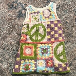 Peek Multicolor Crochet Patchwork Dress